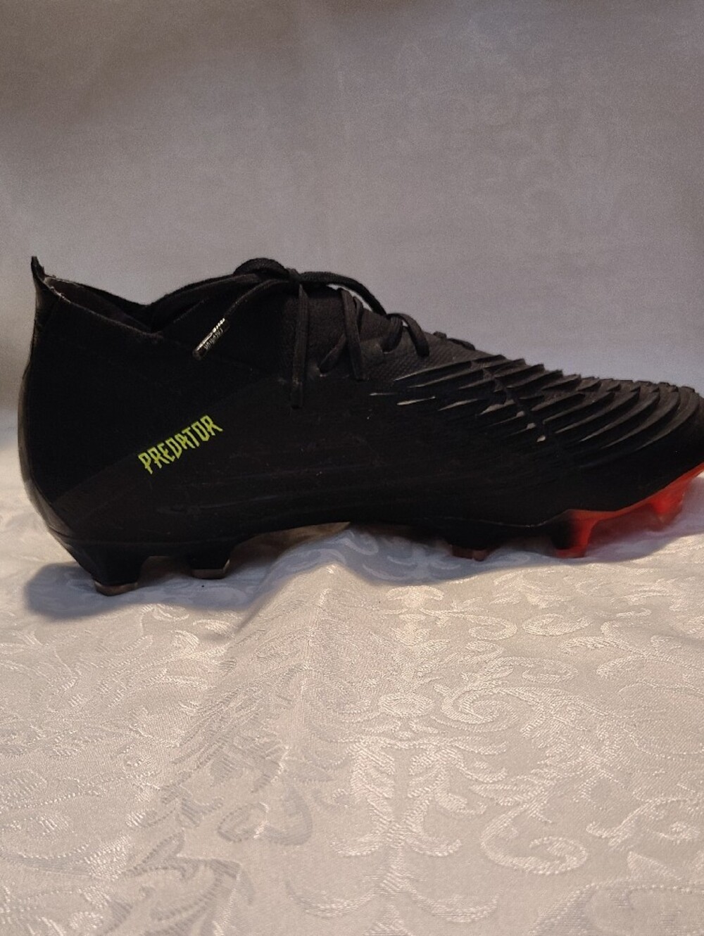 Adidas Men’s Black Soccer Cleats with Neon Yellow Stripes - Picture 6 of 8